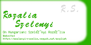 rozalia szelenyi business card